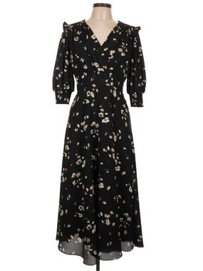 Teri Jon by Rickie FreemanBlack Floral Midi Dress - 14